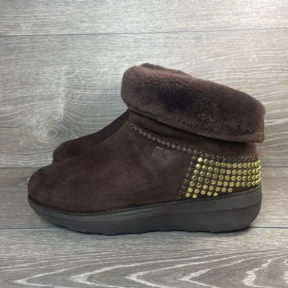 Fitflop Mukluk Shorty II Rockstud Warm Waterproof Suede Women’s Sz 8 Winter Boot - Picture 12 of 13